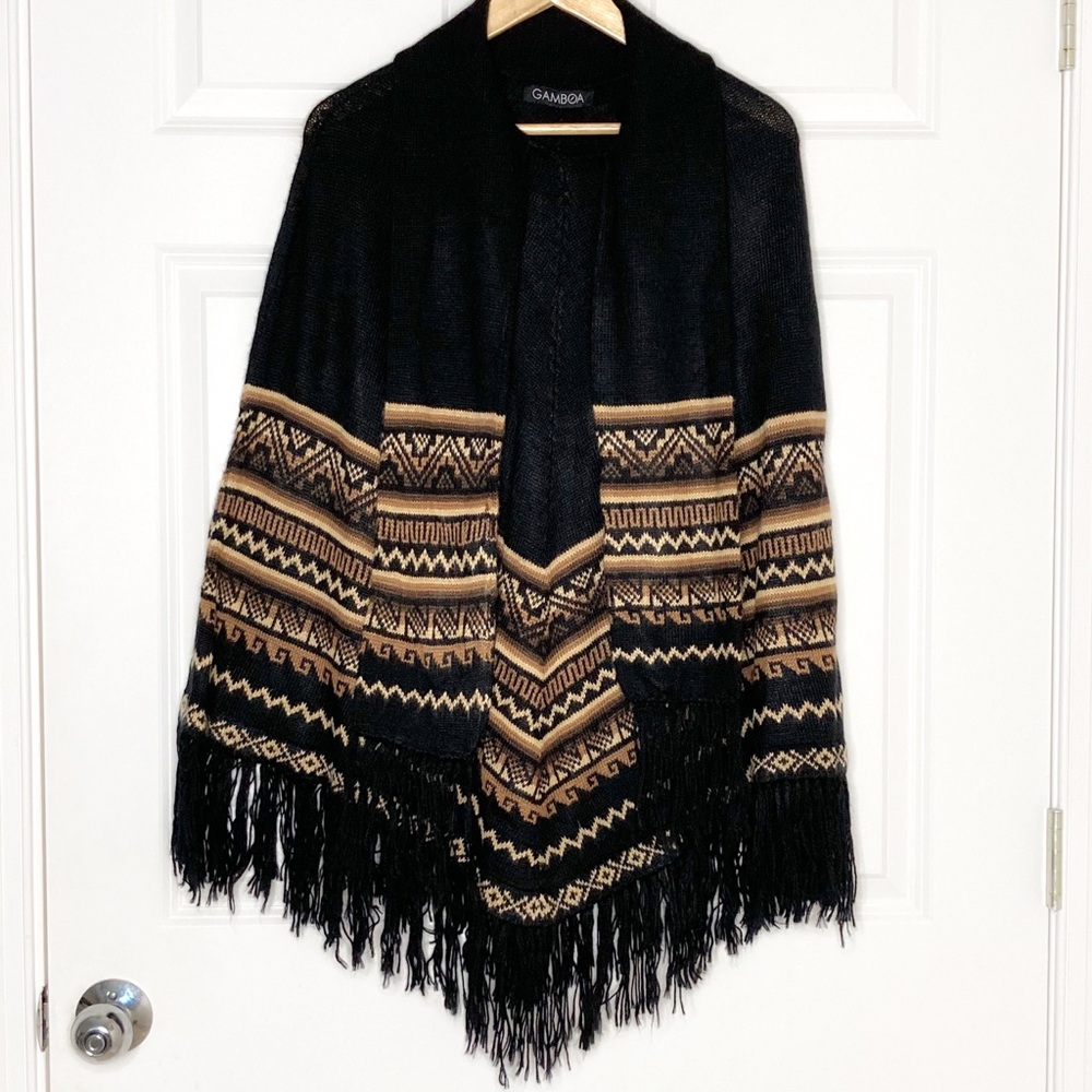 Alpaca Wool Poncho Made in Peru One Size Fits Most